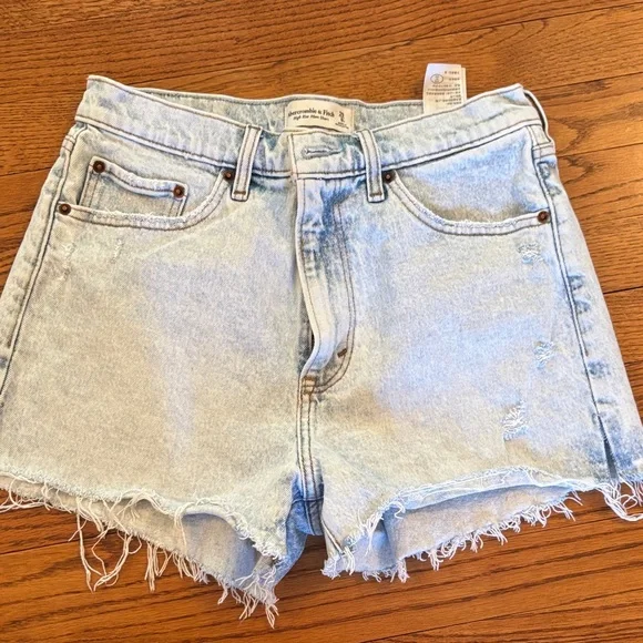 Light Wash Distressed Denim Women’s Shorts - Picture 3 of 5